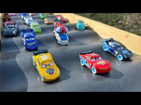 Disney Cars Tomica ☆ Handmade Winding Slope Speed ​​3 Course Race