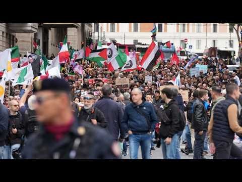 LIVE FROM ROME: Left-wing student groups lead anti-war protest