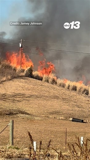 VIEWER VIDEO: Jamey Johnson shared this video of a wildfire burning through tall grass in a field in Mars Hill yesterday. What we know: https://bit.ly/4sdLsy1 | WLOS ABC 13