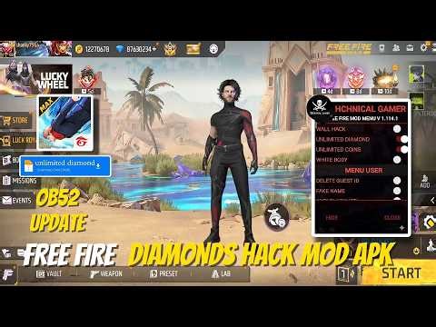 FREE FIRE NEW MOD MENU || UNLIMITED DIAMOND HACK || FF MOD MENU APK