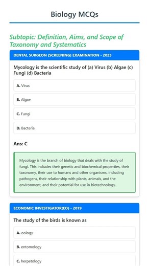 Definition, Aims, and Scope of Taxonomy and Systematics