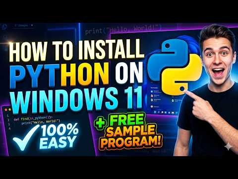 How to install python on windows 11 for beginners , and a sample program