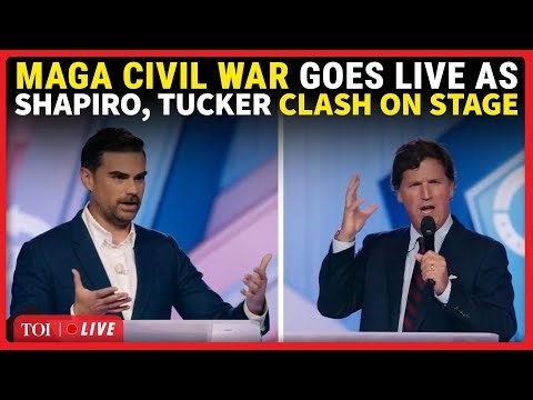 Tucker Carlson Vs Ben Shapiro Clash On Stage: 'You're Worse Than My 5-Year-Old' | MAGA | Amfest 2025