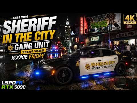 GTA 5 MODS LSPDFR | Sheriff in the City Gang Unit Slicktop Charger | Rookie Friday | RTX 5090 | 4K
