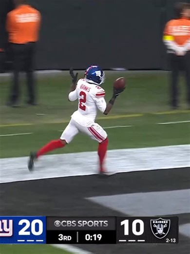 NFL on Instagram: "Deonte Banks goes 95 yards for the kick return TD 💨 NYGvsLV on CBS/Paramount+ watch.nfl.com"