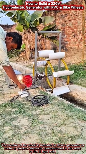 How to Build a 220V Hydroelectric Generator with PVC & Bike Wheels