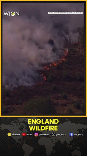 Massive Wildfire Burns Along England's Suffolk Coast, Aerial Footage Reveals Scale