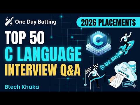 Top 50 C Programming Language Interview Questions for Freshers | 2026 Placements | Most Asked Q&A