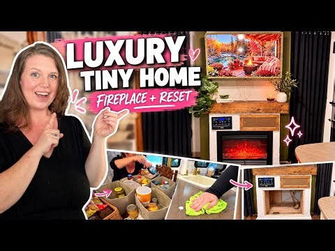 Turning Our RV Into a LUXURY Tiny Home on a Budget | Fireplace + Cleaning Reset