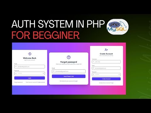 Auth Systen For Begginer In PHP And MySQL #php #mysql