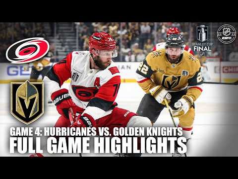 Stanley Cup Final – Game 4: Carolina Hurricanes vs. Vegas Golden Knights Highlights | ESPN NHL
