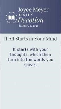 It All Starts in Your Mind | Daily Devotion from Joyce Meyer | January 1, 2026