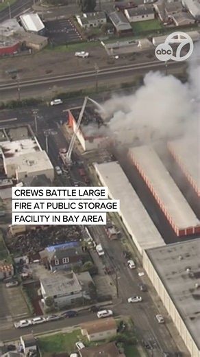 SKY7 video shows Richmond firefighters at the scene of a fire at a Public Storage facility Wednesday morning, where large plumes of smoke are visible, but officials say there is no need for residents to shelter in place. | ABC7 News