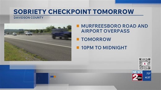 Sobriety checkpoint planned in Davidson County Friday | Haystack News