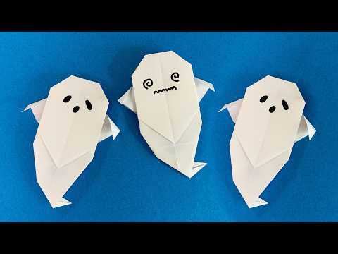 【簡単折り紙】可愛い「お化け」の作り方👻Easy Paper Ghost Origami 摺紙 종이접기 #ハロウィン#おばけ#Halloween#할로윈#万圣节#萬聖節