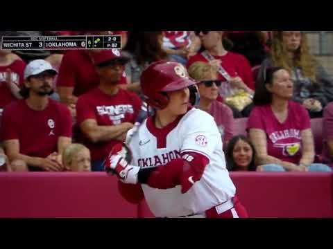 Oklahoma softball's Kendall Wells hits 27th home run of year, a 3 run HR, vs. Wichita State