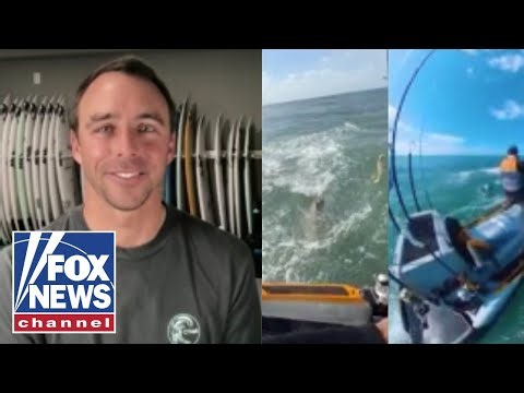 'This is INSANE!': Pro surfer surrounded by MASSIVE shark feeding frenzy