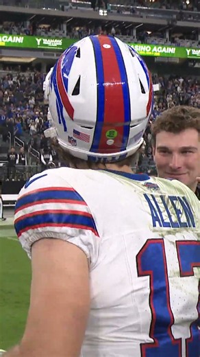 Josh Allen hugs former teamate Taron Johnson