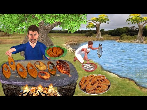 Patthar Ka Fish Fry Village Cooking Famous Street Food Hindi Kahani Moral Stories New Comedy Video