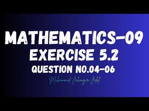 9th Class Math | Chapter 5 Ex 5.2 Q4–6 | Solution Region & Max/Min Functions | MathLab281.