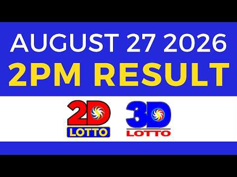 Lotto Result August 27 2026 2PM | EZ2 Swertres PCSO