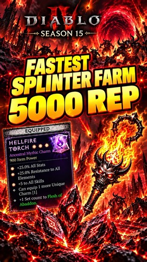 Farm Hellfire Torch FAST in Diablo 4 Season 15