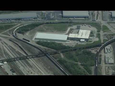 News Chopper 9 video shows multiple train auto carrier cars overturned in Kansas City, Kansas