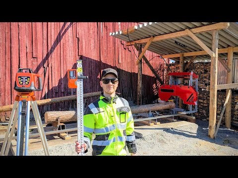 Setting up a band sawmill & testing a Vevor Rotary Laser Level
