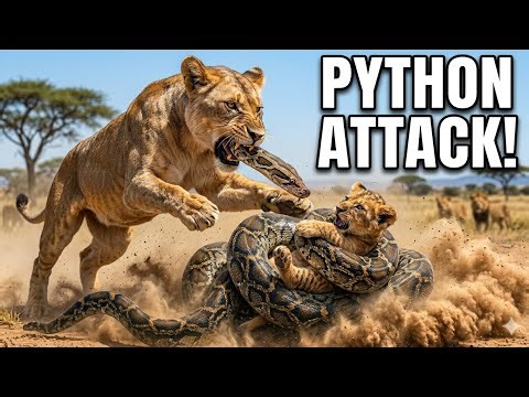 Lioness vs. Giant Python | The Ultimate Savanna Battle 🦁🐍