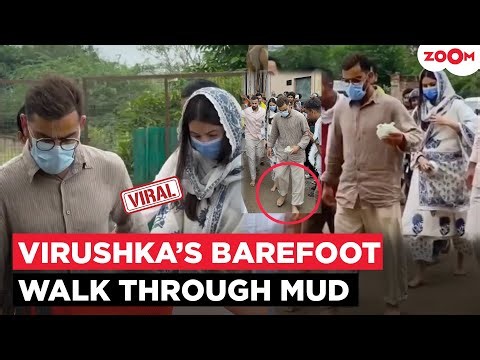 Virat-Anushka Visit Premanand Maharaj, Couple Walks Barefoot, Holding Hands Through Muddy Path