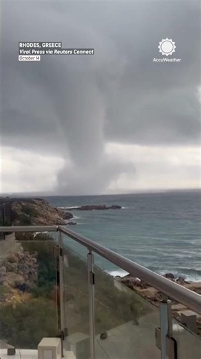 The sea turned into a spinning tornado in Rhodes