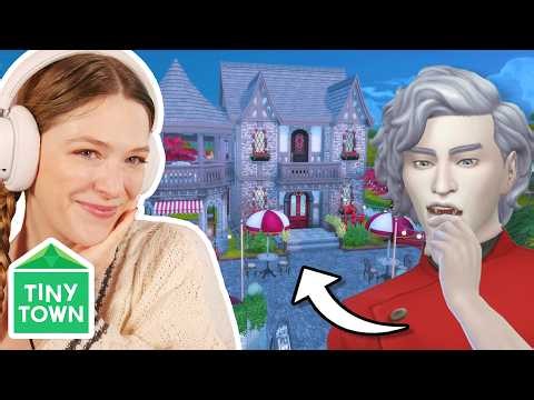 building a RED STORYBOOK tiny house in the sims 4: tiny town