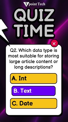 MySQL Quiz for Beginners | MySQL Practice Questions & Answers | Tpoint Tech