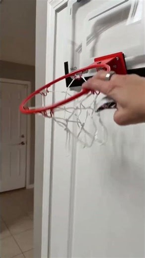 Finally, an indoor basketball hoop with a polycarbonate backboard and a spring loaded rim to handle