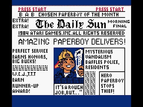 Game Boy Color Longplay [144] Paperboy (US/EU)