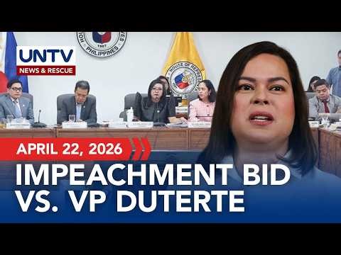 LIVE: VP SARA IMPEACHMENT HEARING by House Justice Committee resumes | April 22, 2026