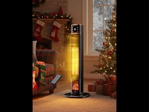 Space Heater Large Room, 33" Electric Heaters for Indoor Use with Thermostat, Remote,