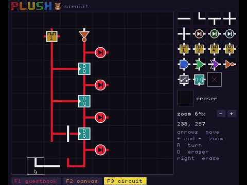 A toy, collaborative digital logic circuit simulator in Plush 🧸 ⚡️ w/ logic gates and flip flops!