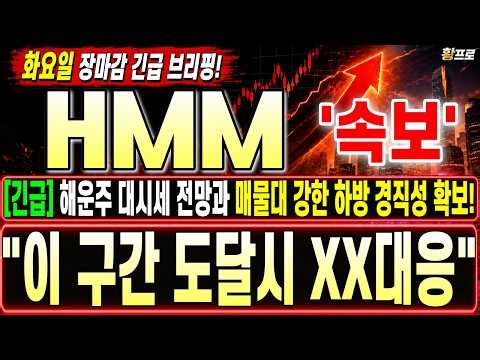 [HMM 주가전망] "장마감 긴급" 해운주 대시세 전망과 매물대 강한 하방 경직성 확보! "이 구간 도달시 XX대응" #HMM #HMM주가 #HMM주가전망