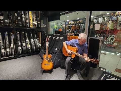 Aria AFN-15-OR Orange Acoustic Guitar Demo at Davis Guitar Music Centre Singapore