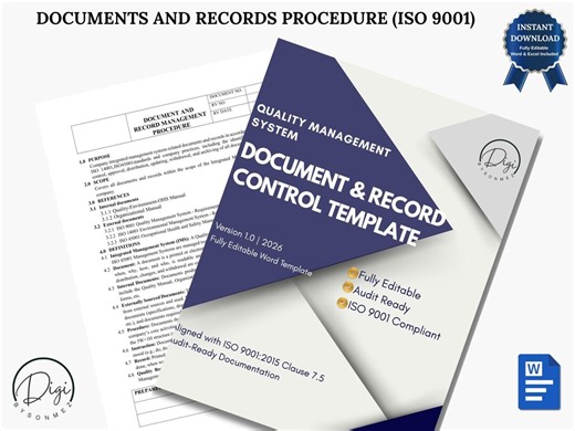 ISO 9001 Document Control Template | Audit-ready Procedure | Editable Word | Instant Download - Etsy Australia