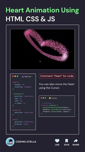 heart animation using html css js ✔️#trending #explore #fyp #viraltrend