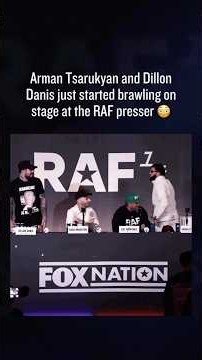 Fight between Arman Tsarukyan 😱and company and Dillon Danis in Vegas at the RAF 14 press conference