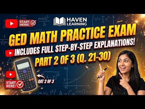 GED Math Practice Exam 2026 | Part 2 (Questions 21-30) 🧮