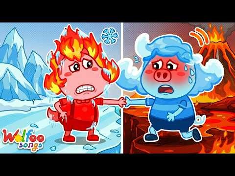 Hot vs Cold Challenge 🔥❄️ Sharing Is Caring | Kids Songs & Nursery Rhymes | Wolfoo Channel