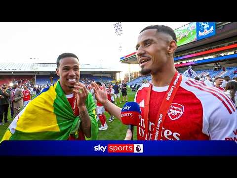 EXCLUSIVE: Gabriel and Saliba react to Arsenal winning the Premier League 🏆