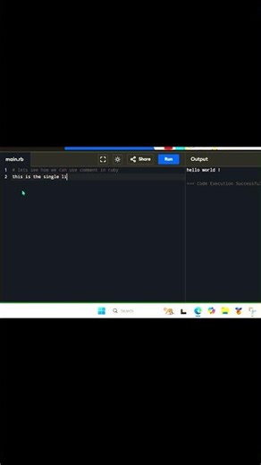 How to Write Comments in Ruby 💎 | Ruby Basics |#shorts #ytshorts #youtubeshorts