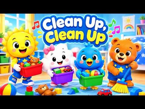 🧹 Clean Up Song for Kids | Clean Up, Clean Up! | Preschool Songs