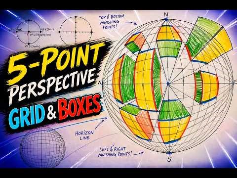 5 point perspective grid and boxes