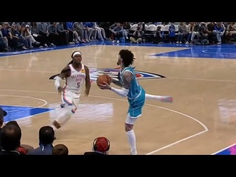 LaMelo Ball hits INSANE one legged falling out of bounds buzzer beater vs OKC 🤯
